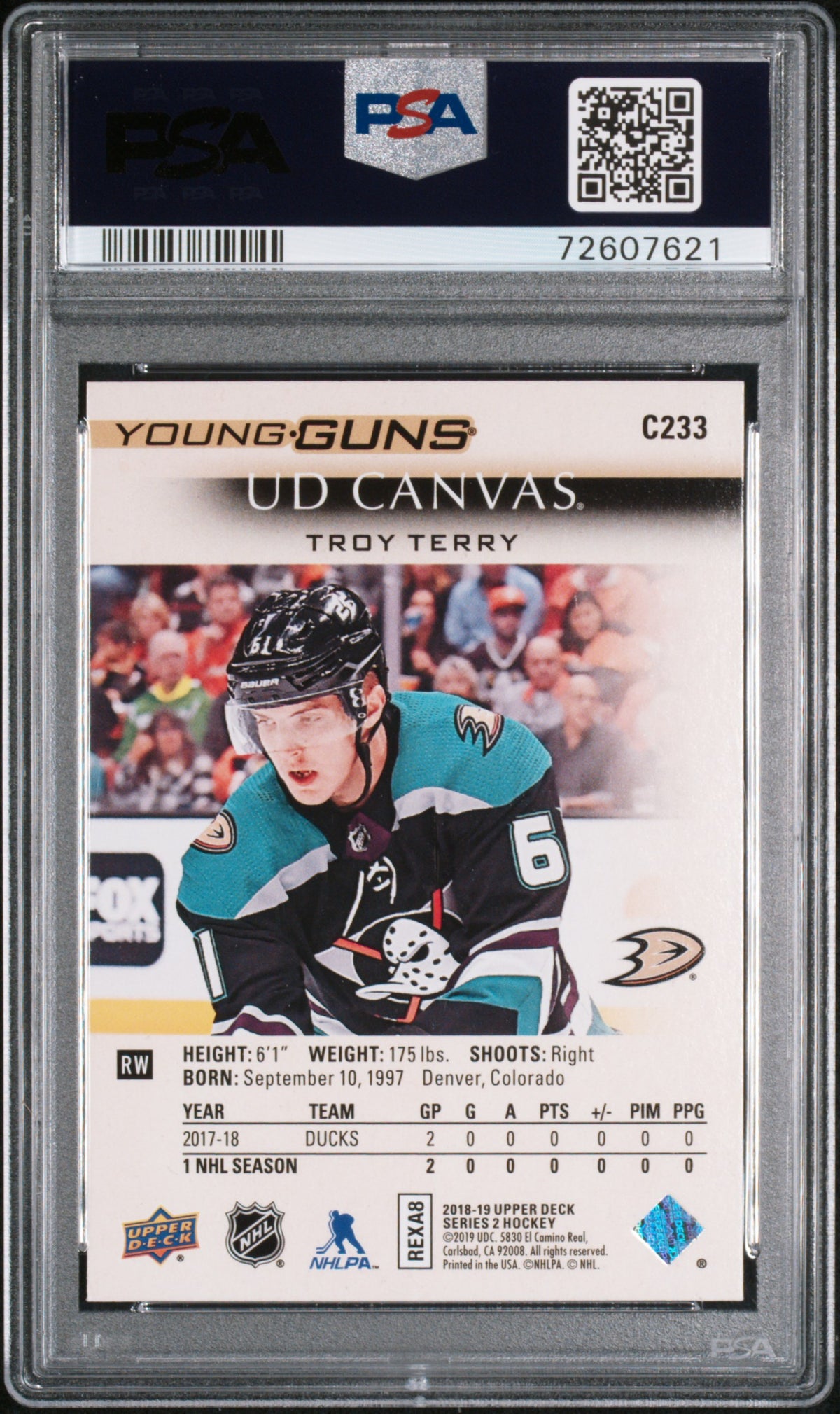 2018 Upper Deck Canvas Troy Terry #C233 PSA 10