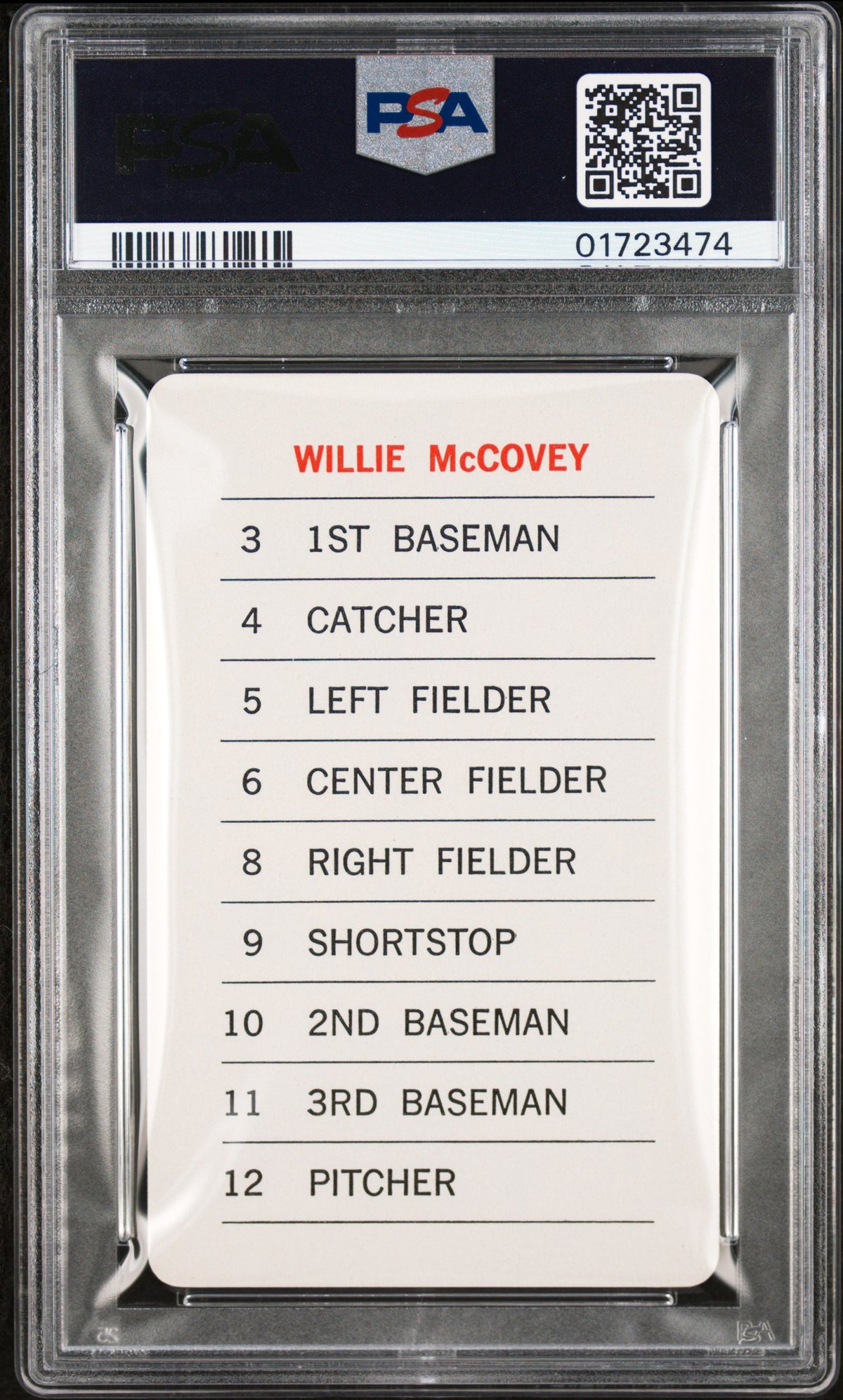 1970 Milton Bradley Willie Mccovey #16 PSA 9