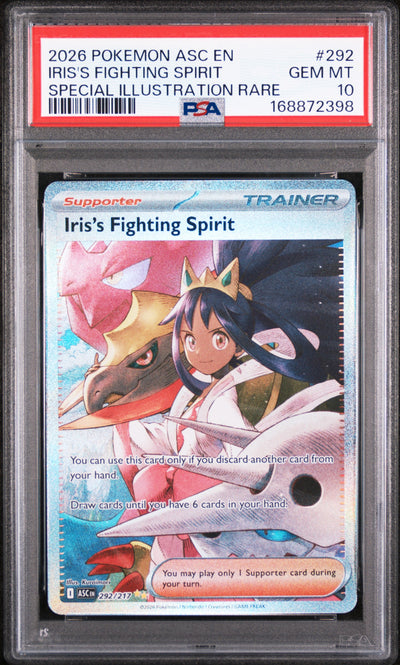 Pokémon ASC Iris's Fighting Spirit #292 Special Illustration Rare PSA 10