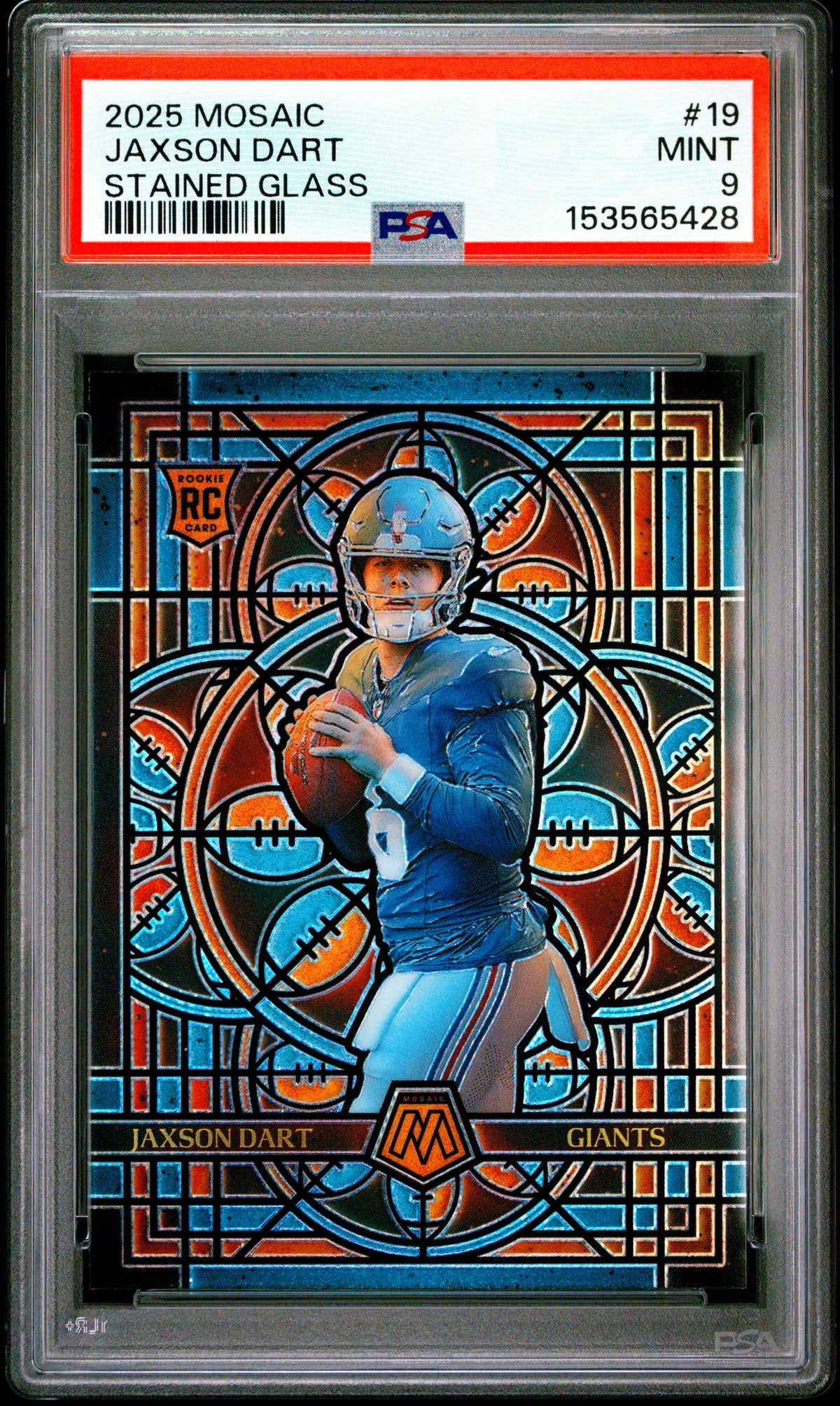2025 Panini Mosaic Stained Glass Jaxson Dart #19 PSA 9