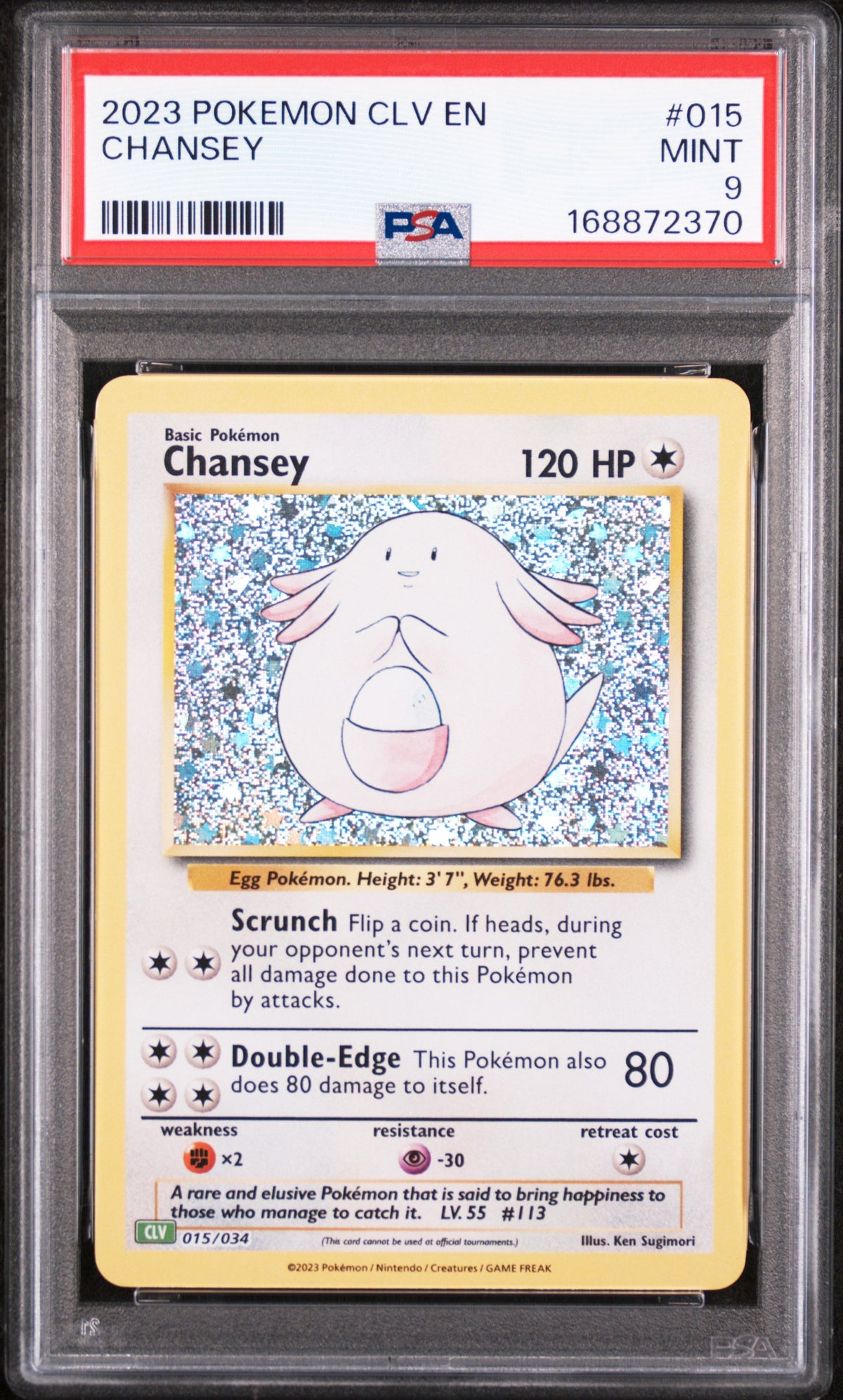 2023 Pokemon Trading Classic Venusaur and Lugia Ex Deck Chansey #015 PSA 9