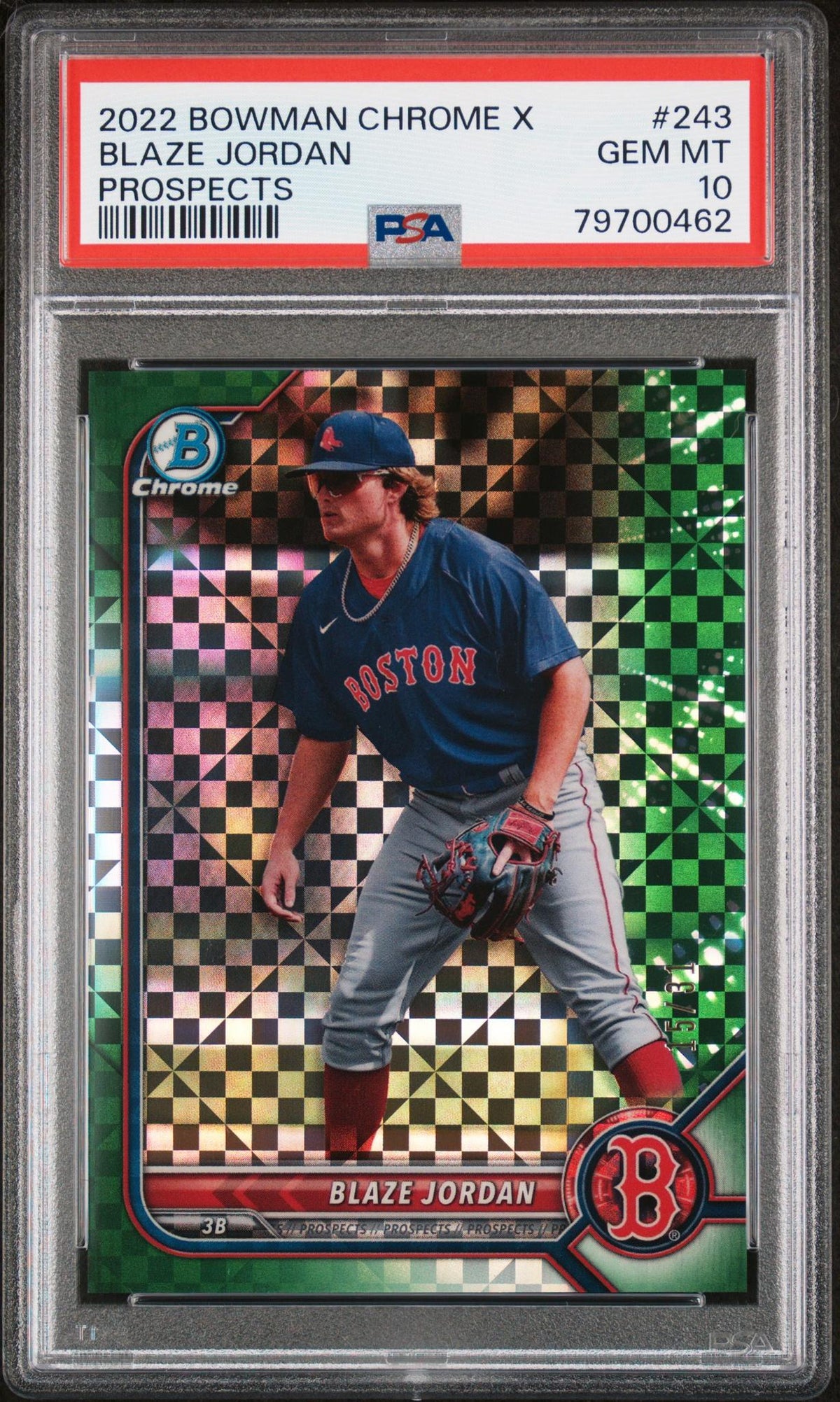 2022 Bowman Chrome X Prospects Blaze Jordan #243 PSA 10