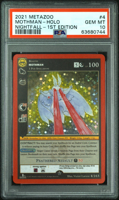 MetaZoo Nightfall Mothman Holo 1st Edition #4/163 PSA 10
