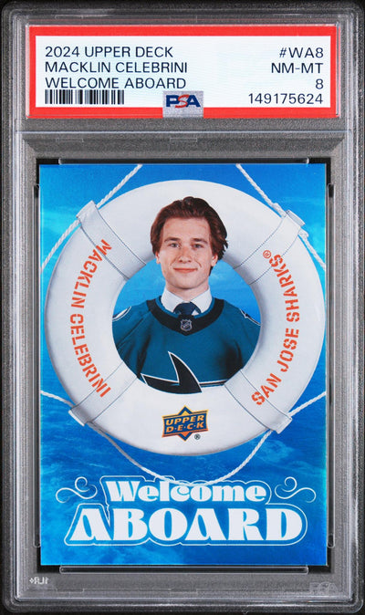 2024 Deck Welcome Aboard Macklin Celebrini #WA8 PSA 8
