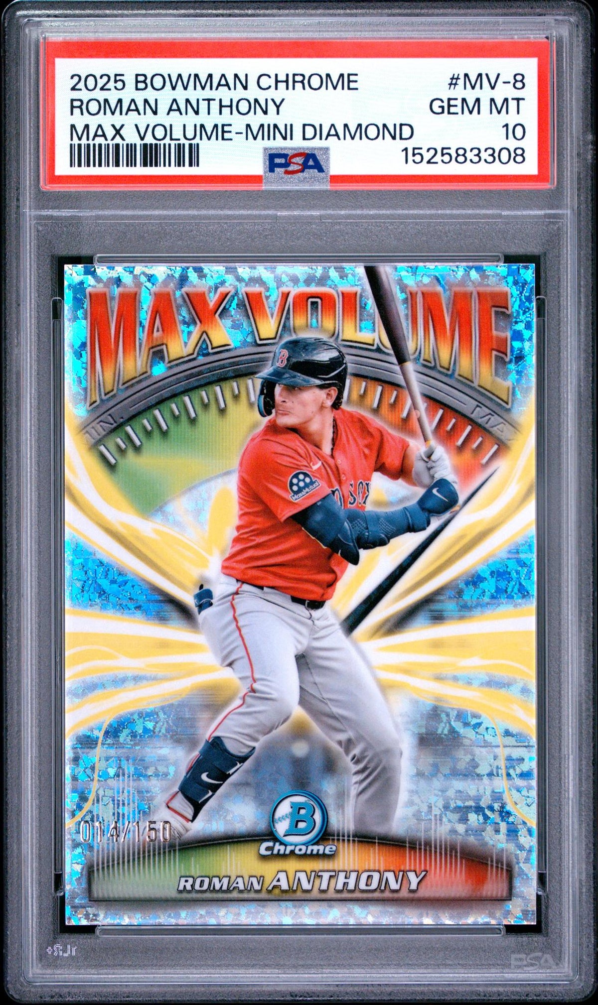 2025 Bowman Chrome Max Volume Mini Diamond Roman Anthony #MV-8 /150 PSA 10