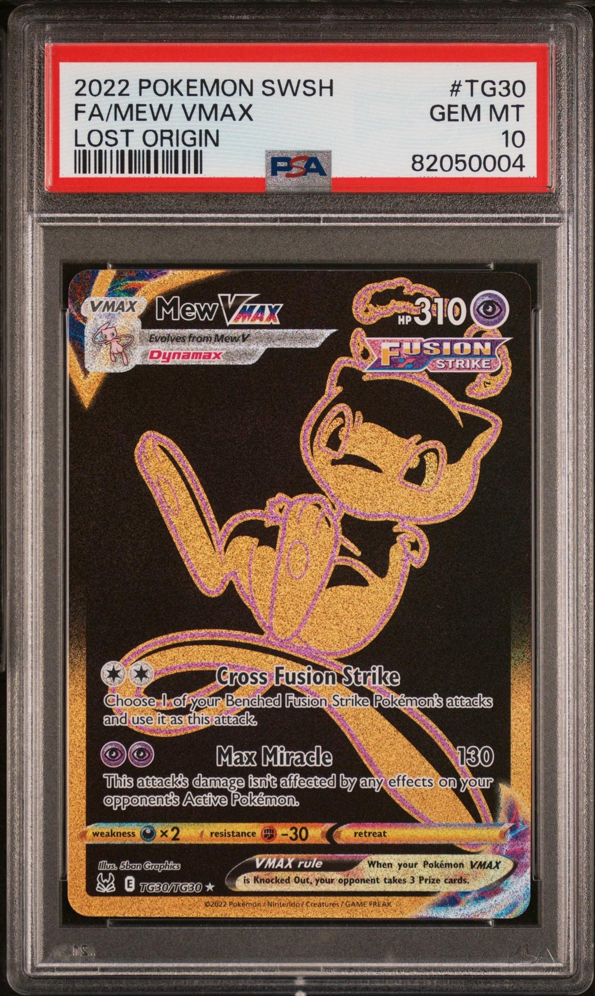 2022 Pokemon Sword and Shield Lost Origin Trainer Gallery Mew Vmax #TG30 PSA 10