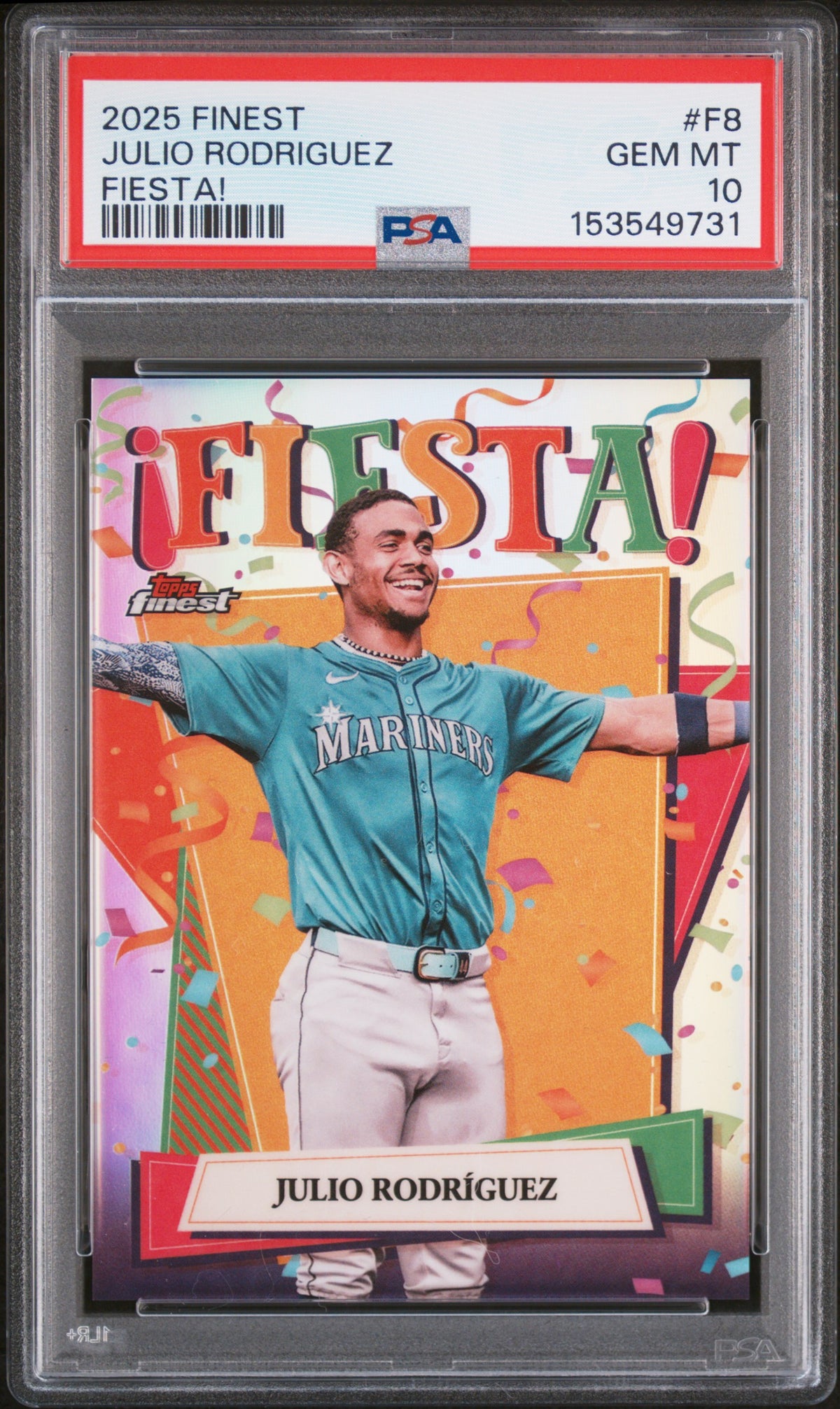 2025 Finest Fiesta Julio Rodriguez #F8 PSA 10