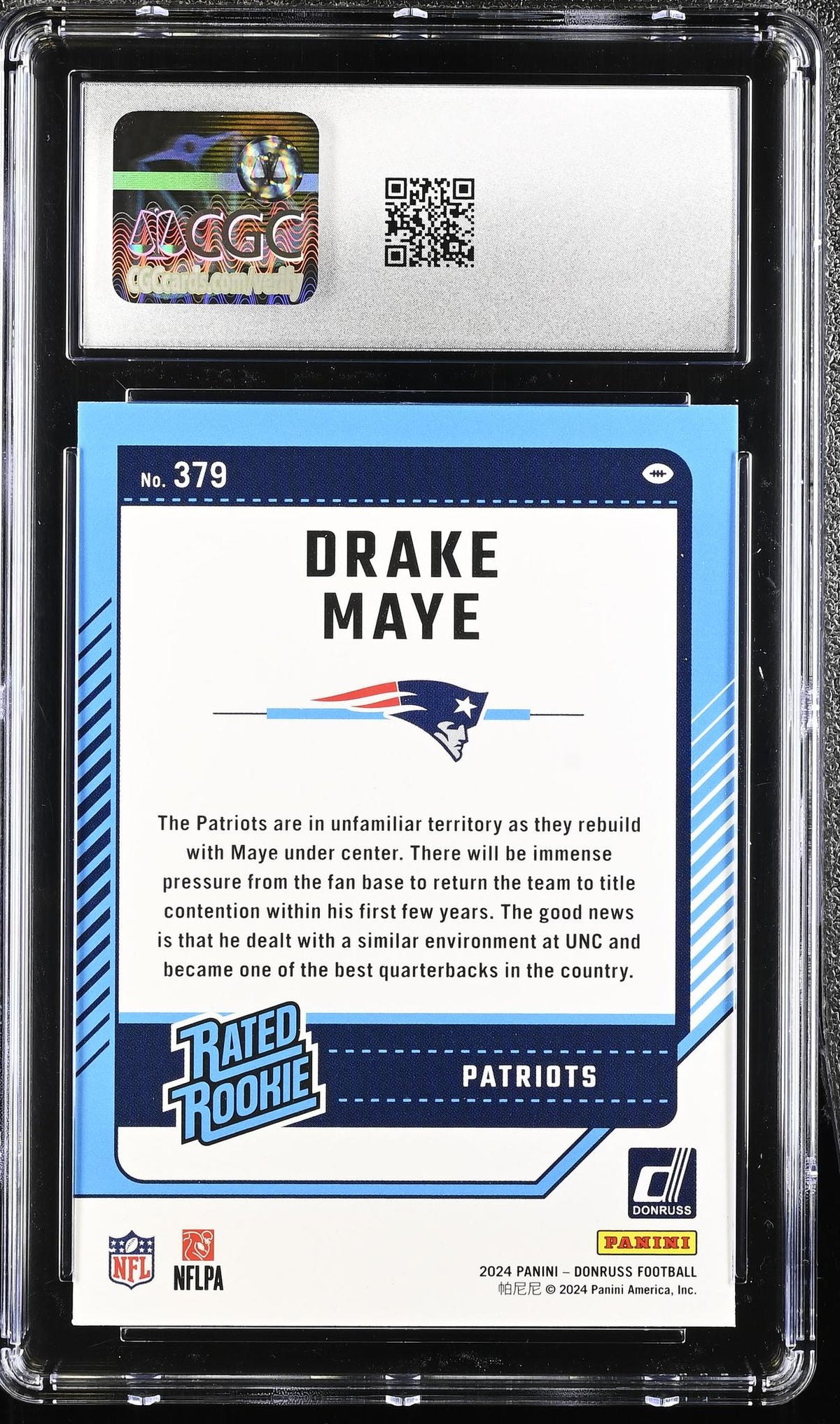 2024 Donruss #379 Drake Maye Rated Rookie CGC 9