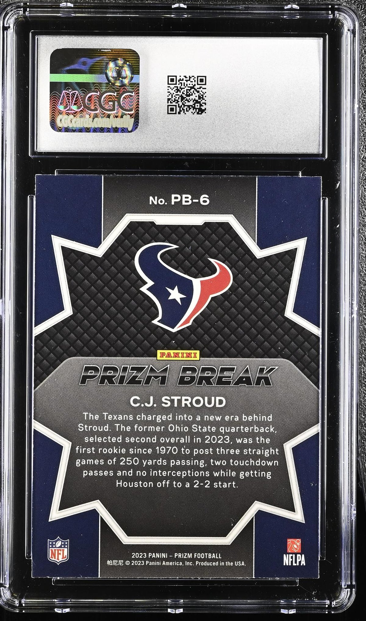 2023 Prizm #PB-6 C.J. Stroud Prizm Break CGC 10