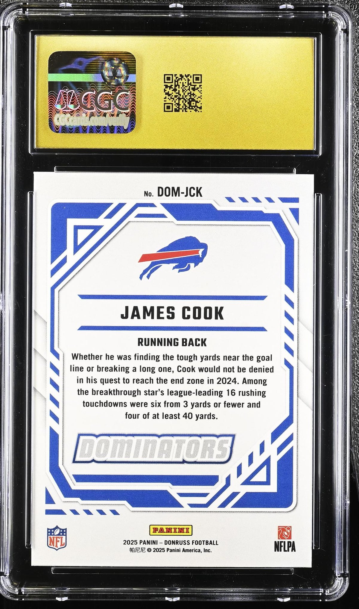 2025 Donruss #DOM-JCK James Cook Dominators CGC 10