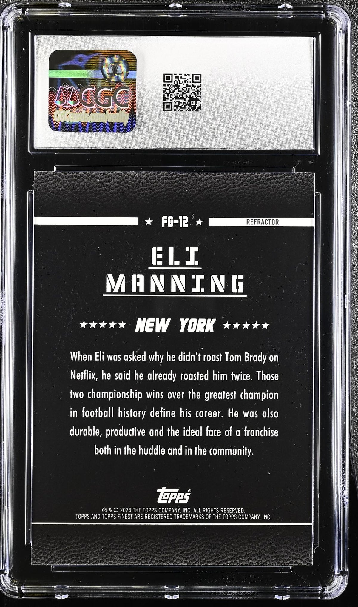 2024 Topps Finest #FG-12 Eli Manning Field Generals CGC 10
