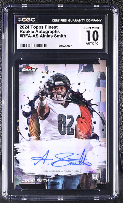 2024 Topps Finest Ainias Smith #RFA-AS Rookie Autographs CGC 10