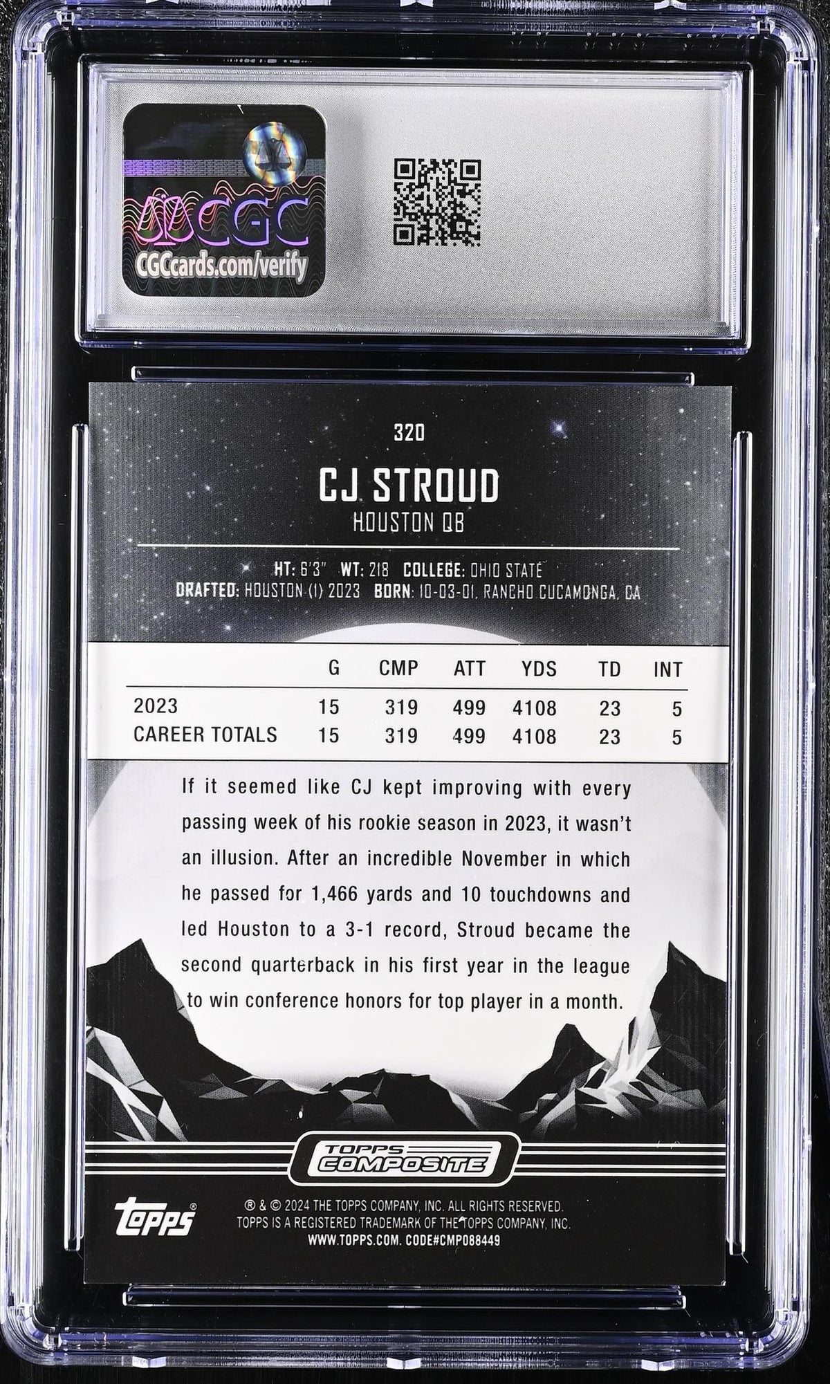 2023 Topps Composite #320 C.J. Stroud Midnight CGC 10