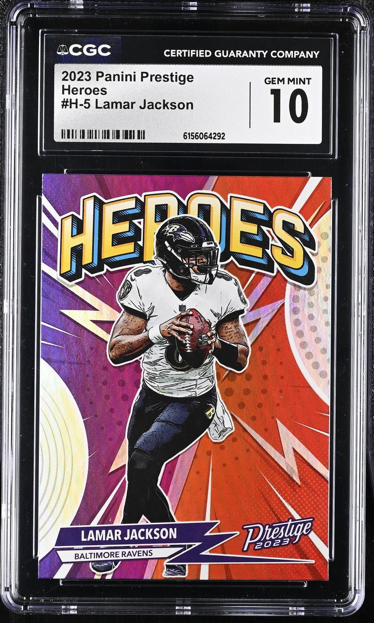 2023 Prestige #H-5 Lamar Jackson Heroes CGC 10