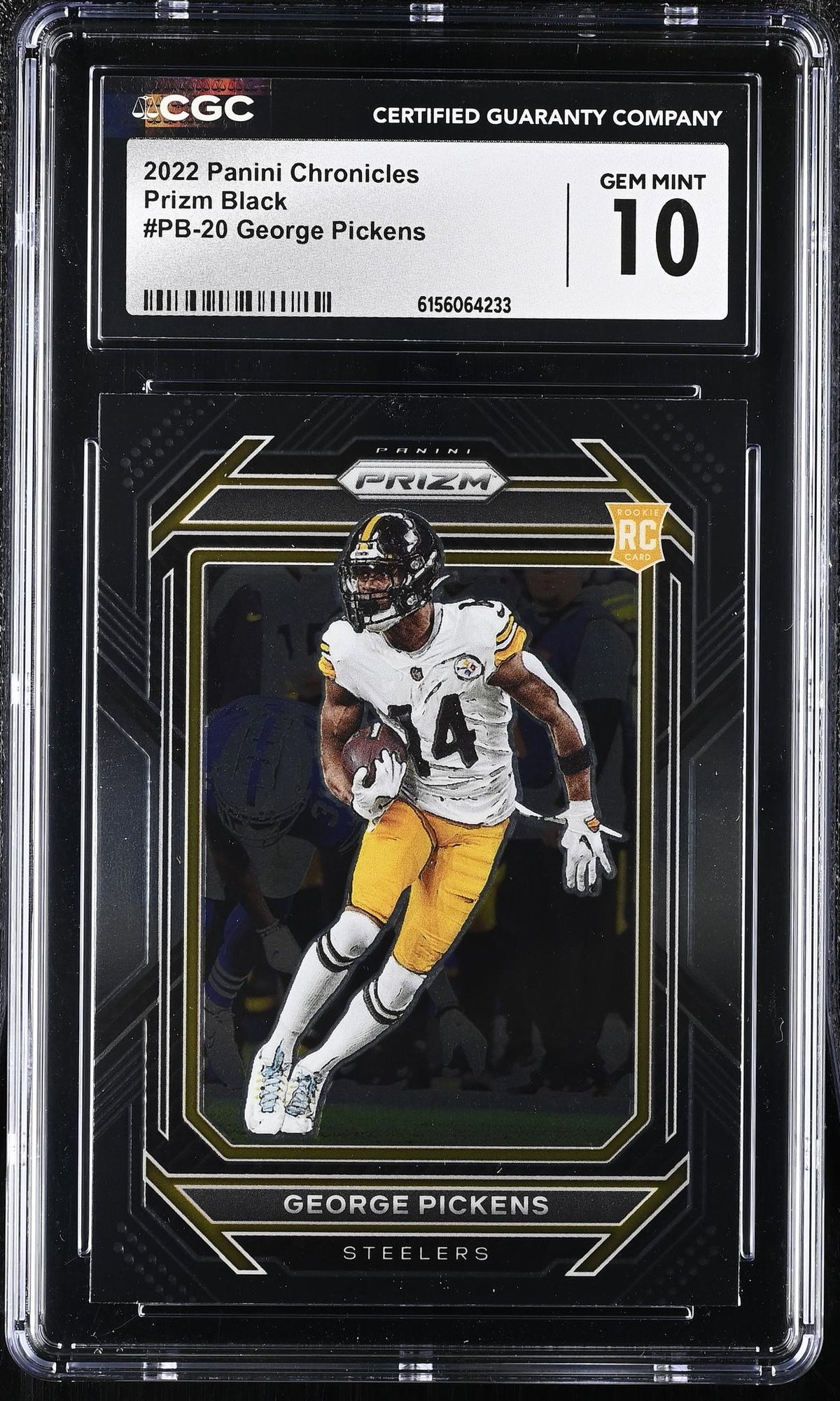 2022 Prizm #PB-20 George Pickens Prizm Black CGC 10