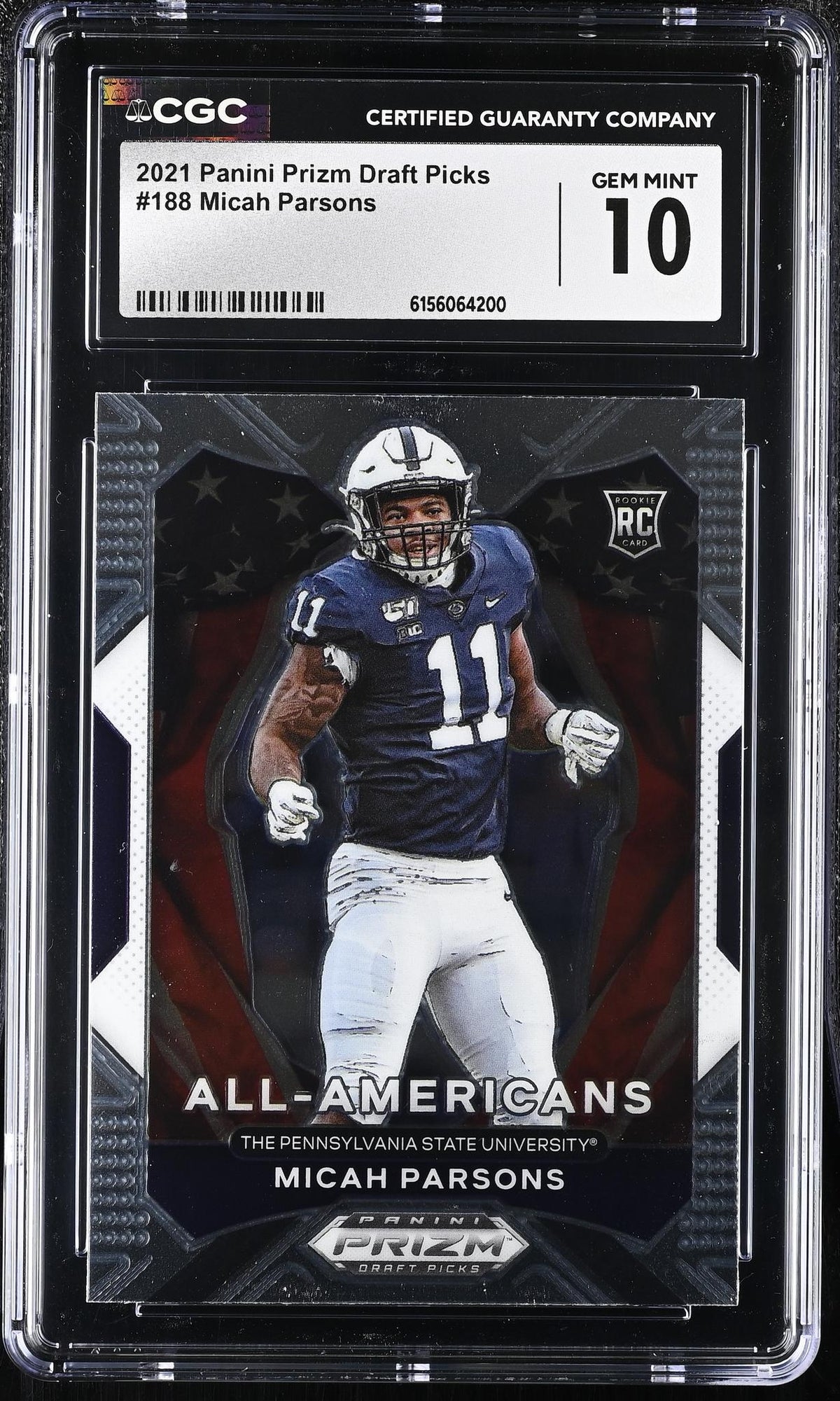 2021 Prizm #188 Micah Parsons All-Americans CGC 10