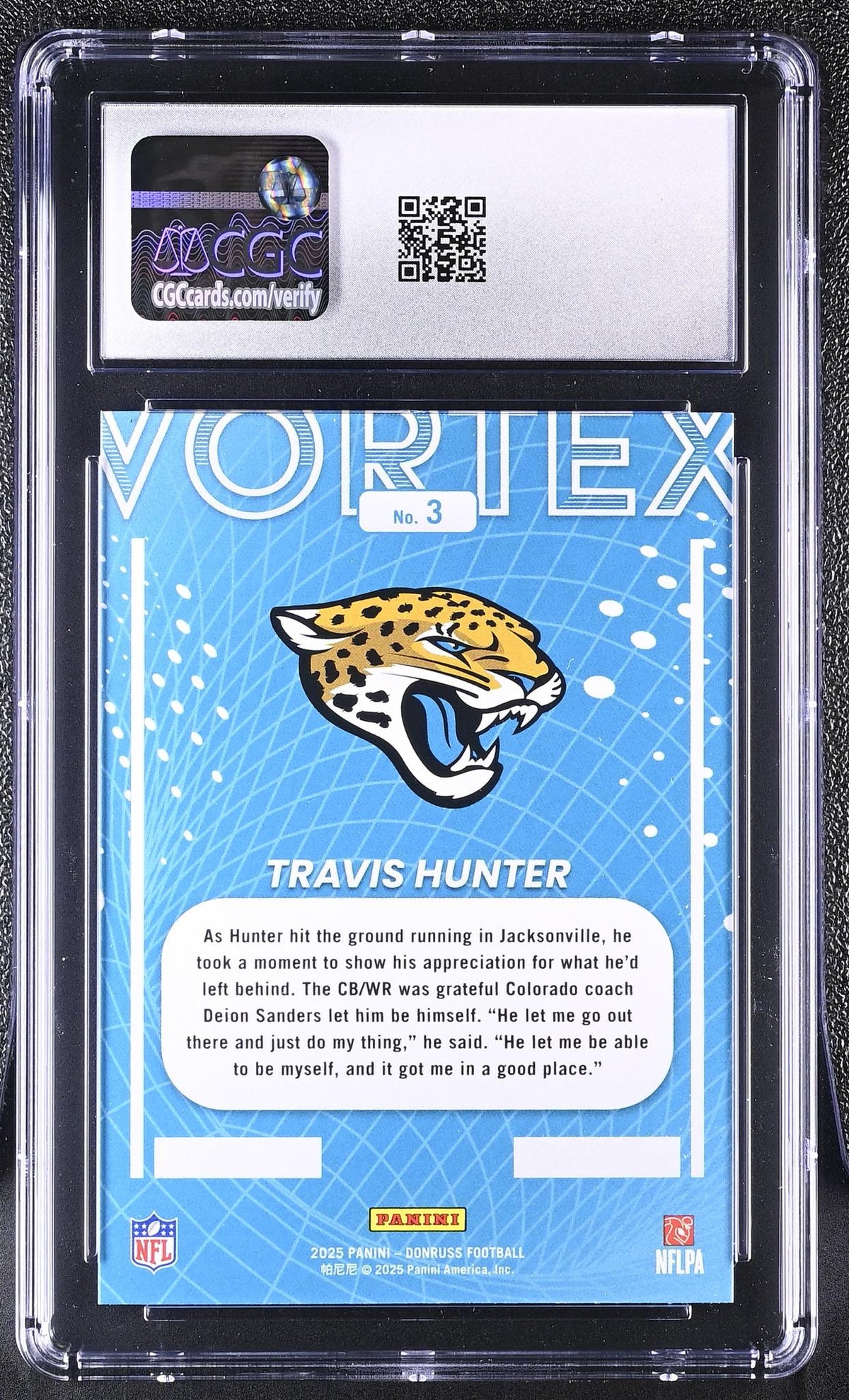 2025 Donruss #3 Travis Hunter Vortex CGC 10