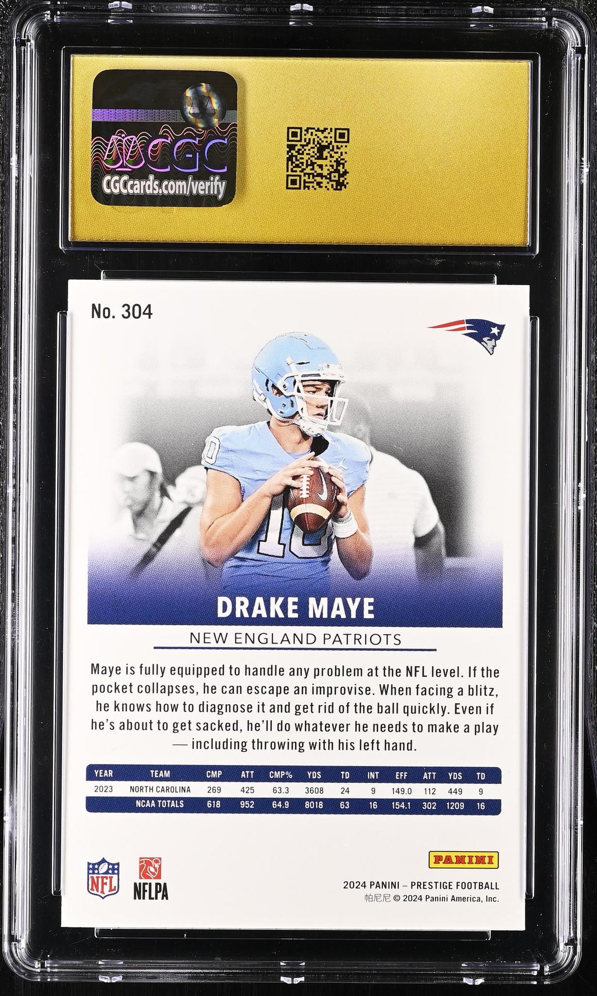 2024 Prestige #304 Drake Maye CGC 10