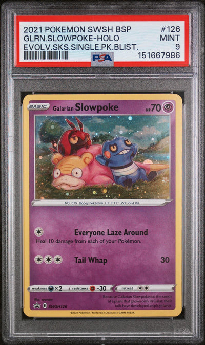 Pokémon SWSH Galarian Slowpoke Evol V #126 PSA 9