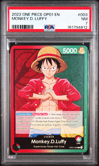 2022 One Piece Monkey D. Luffy #003 PSA 7