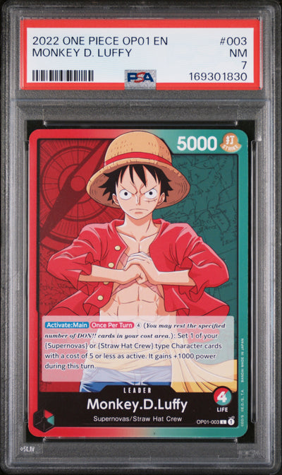 2022 One Piece Monkey D. Luffy #003 PSA 7