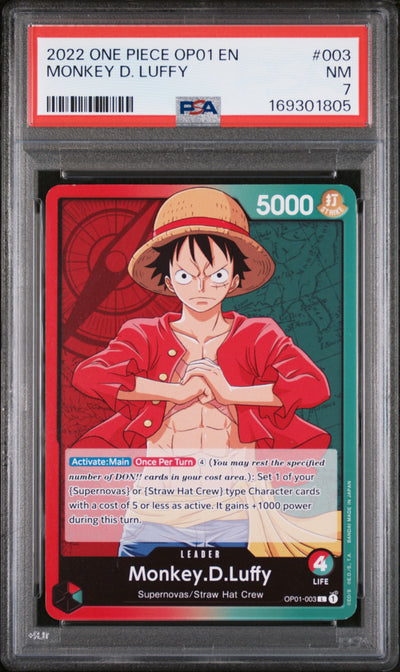 2022 One Piece Monkey D. Luffy #003 PSA 7