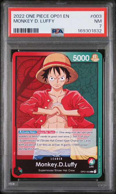 2022 One Piece Monkey D. Luffy #003 PSA 7
