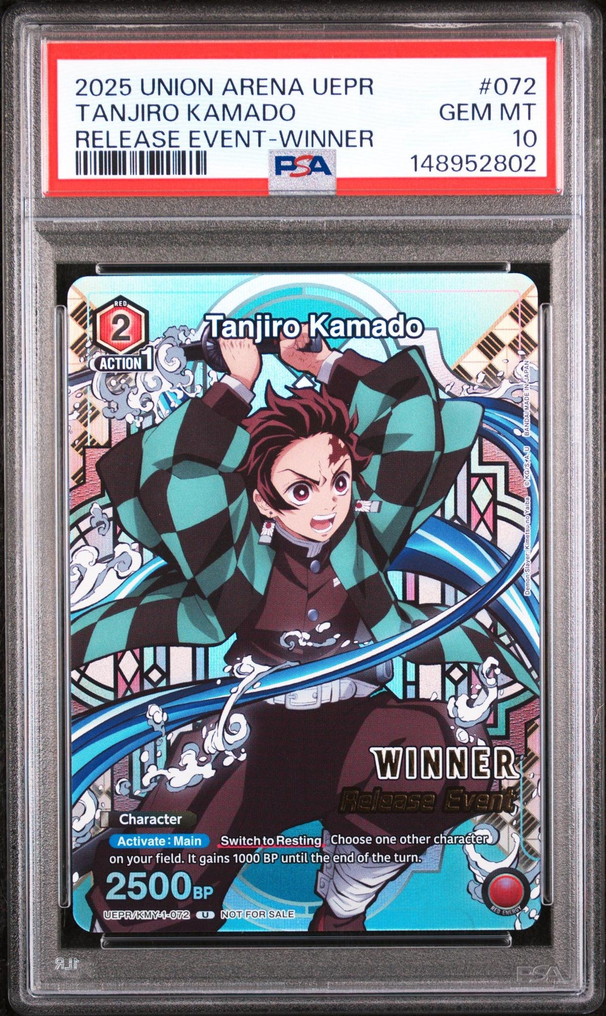 2025 Union Arena Tanjiro Kamado #072 Release Event-Winner PSA 10