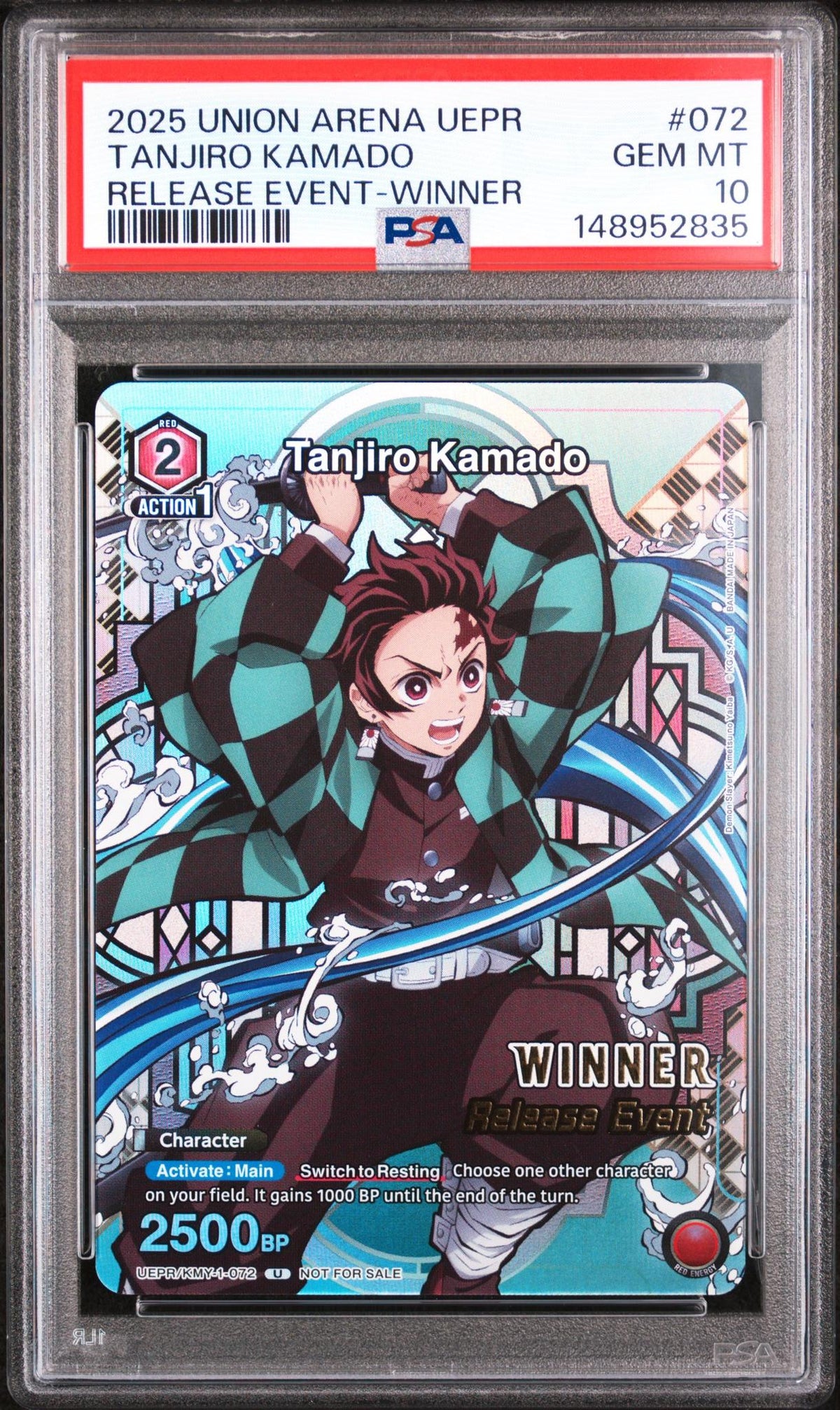 2025 Union Arena Tanjiro Kamado #072 Release Event Winner PSA 10