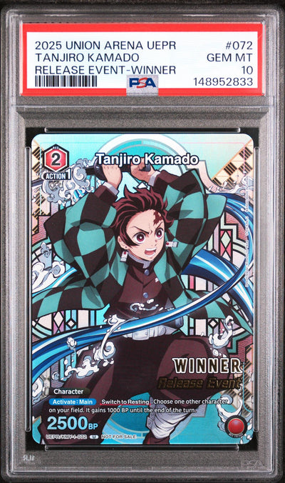 2025 Union Arena Tanjiro Kamado #072 Release Event-Winner PSA 10