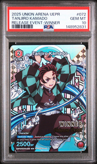 2025 Union Arena Tanjiro Kamado #072 Release Event-Winner PSA 10