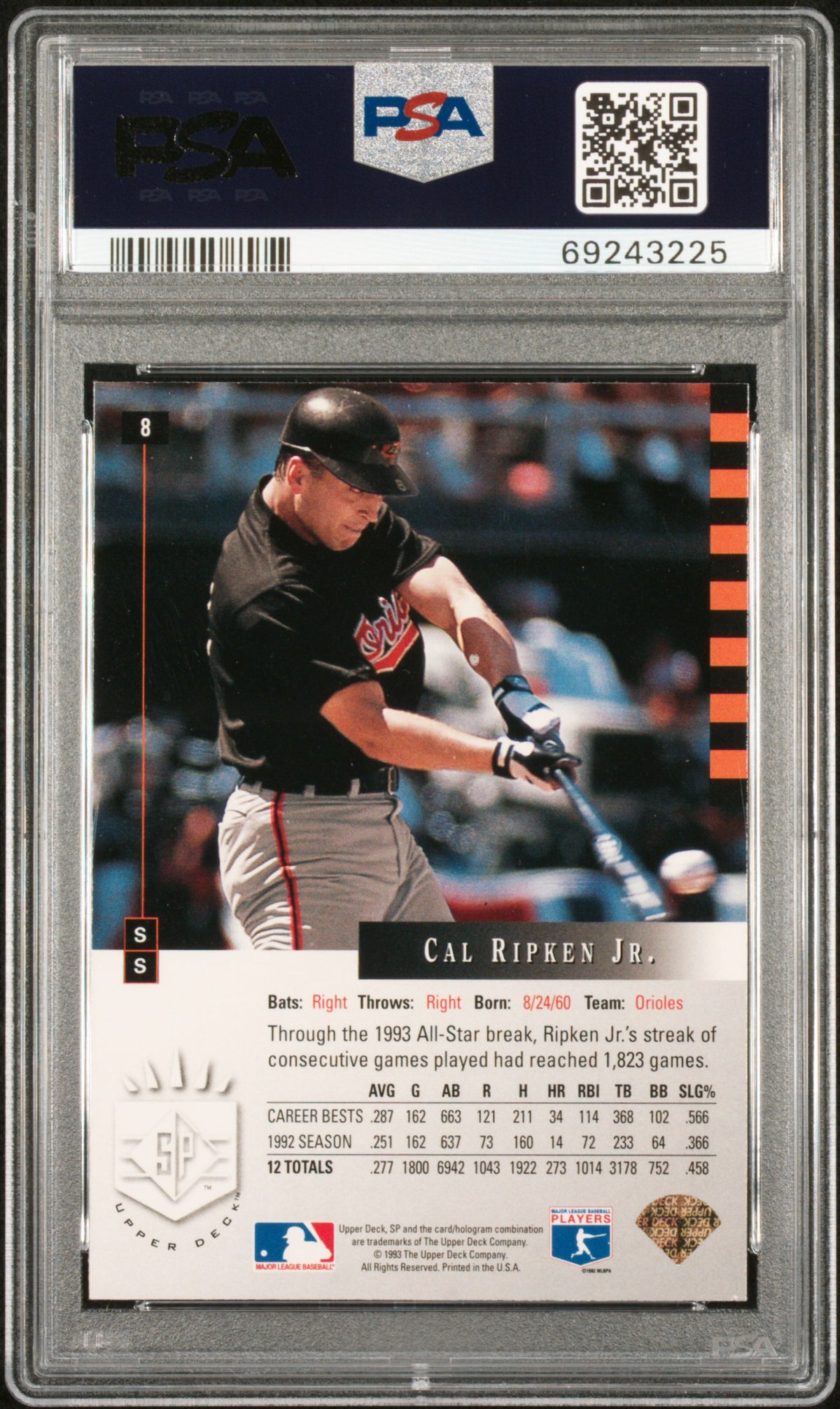 1993 SP Cal Ripken Jr. #8 PSA 8