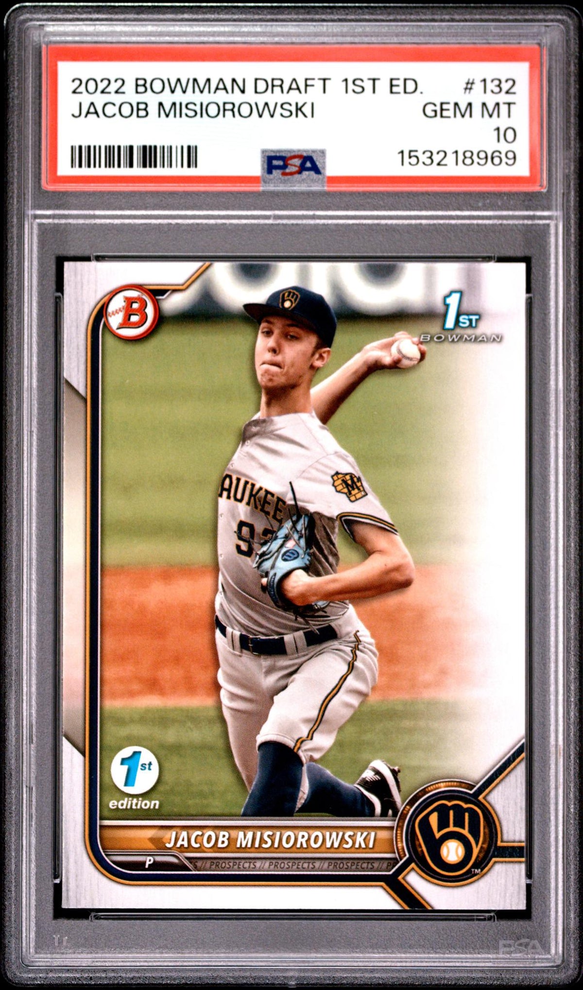 2022 Bowman Draft 1st Edition Jacob Misiorowski #BD132 PSA 10