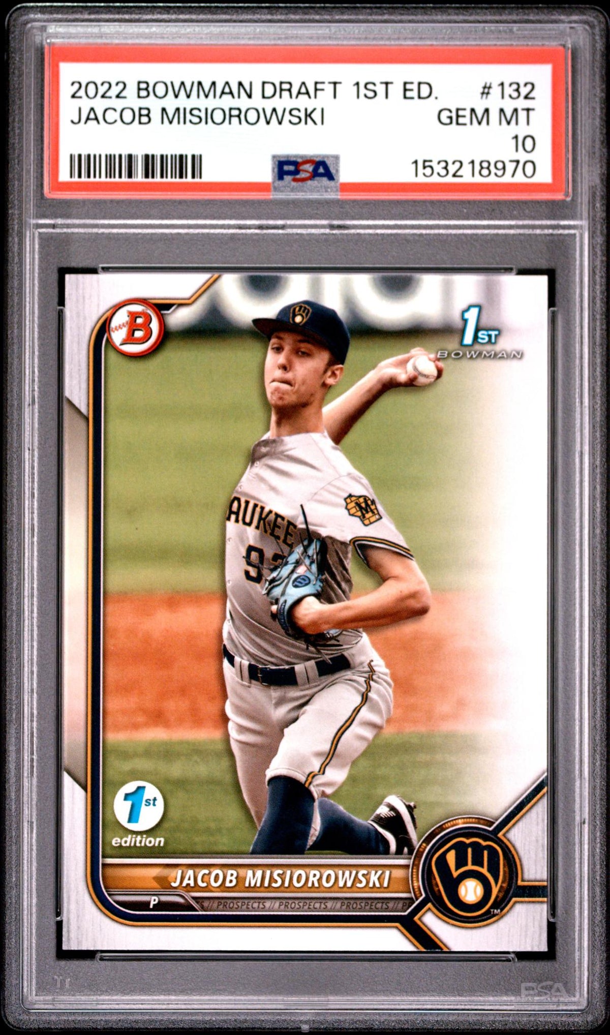 2022 Bowman Draft 1st Edition Jacob Misiorowski #BD132 PSA 10