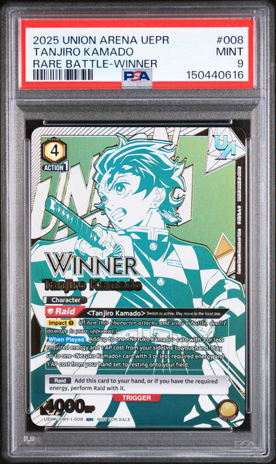 2025 Union Arena Uepr-Promos Rare Battle-Winner Tanjiro Kamado #008 PSA 9