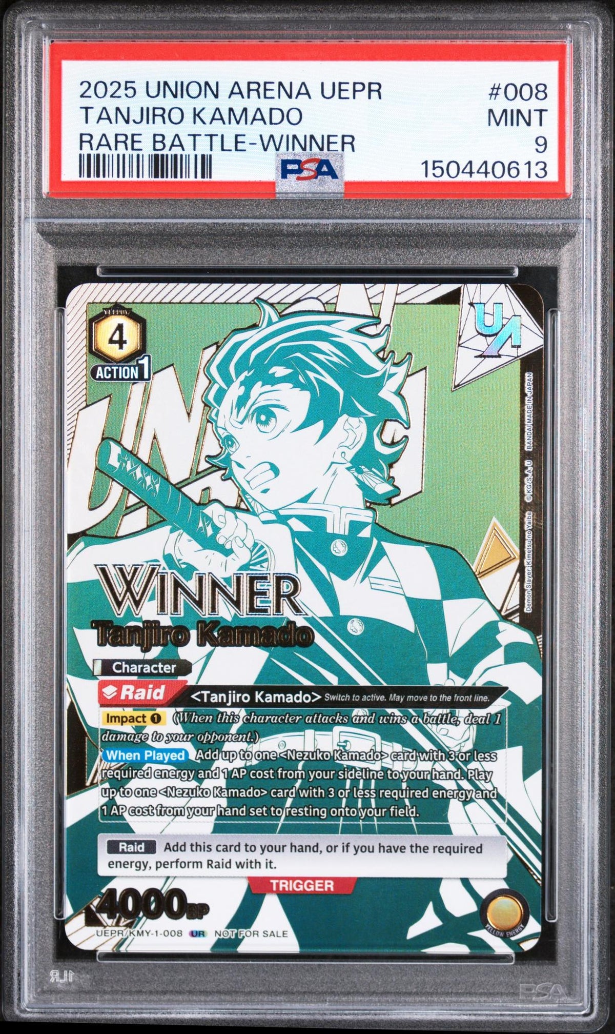 2025 Union Arena Tanjiro Kamado #008 Rare Battle-Winner PSA 9