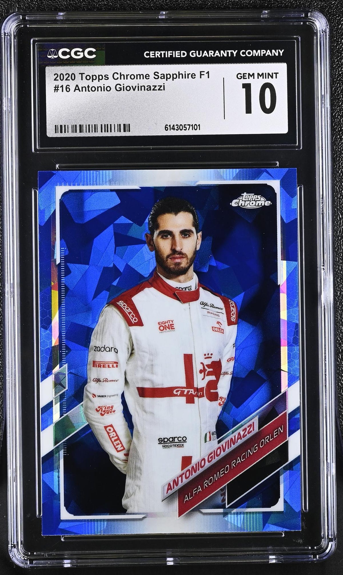 2020 Topps Chrome #16 Antonio Giovinazzi Sapphire F1 CGC 10