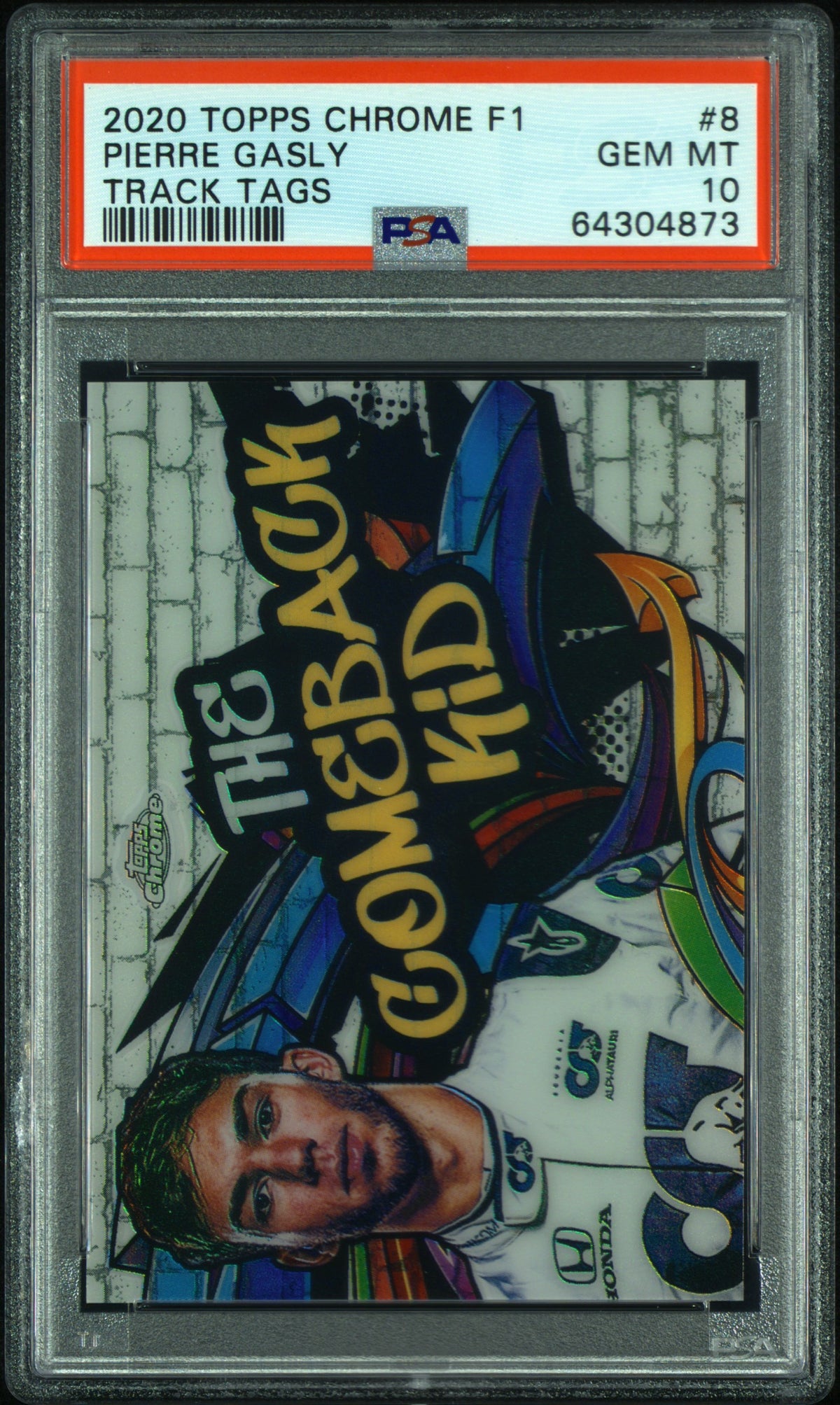 2020 Topps Chrome Formula 1 Track Tags Pierre Gasly #TT8 PSA 10