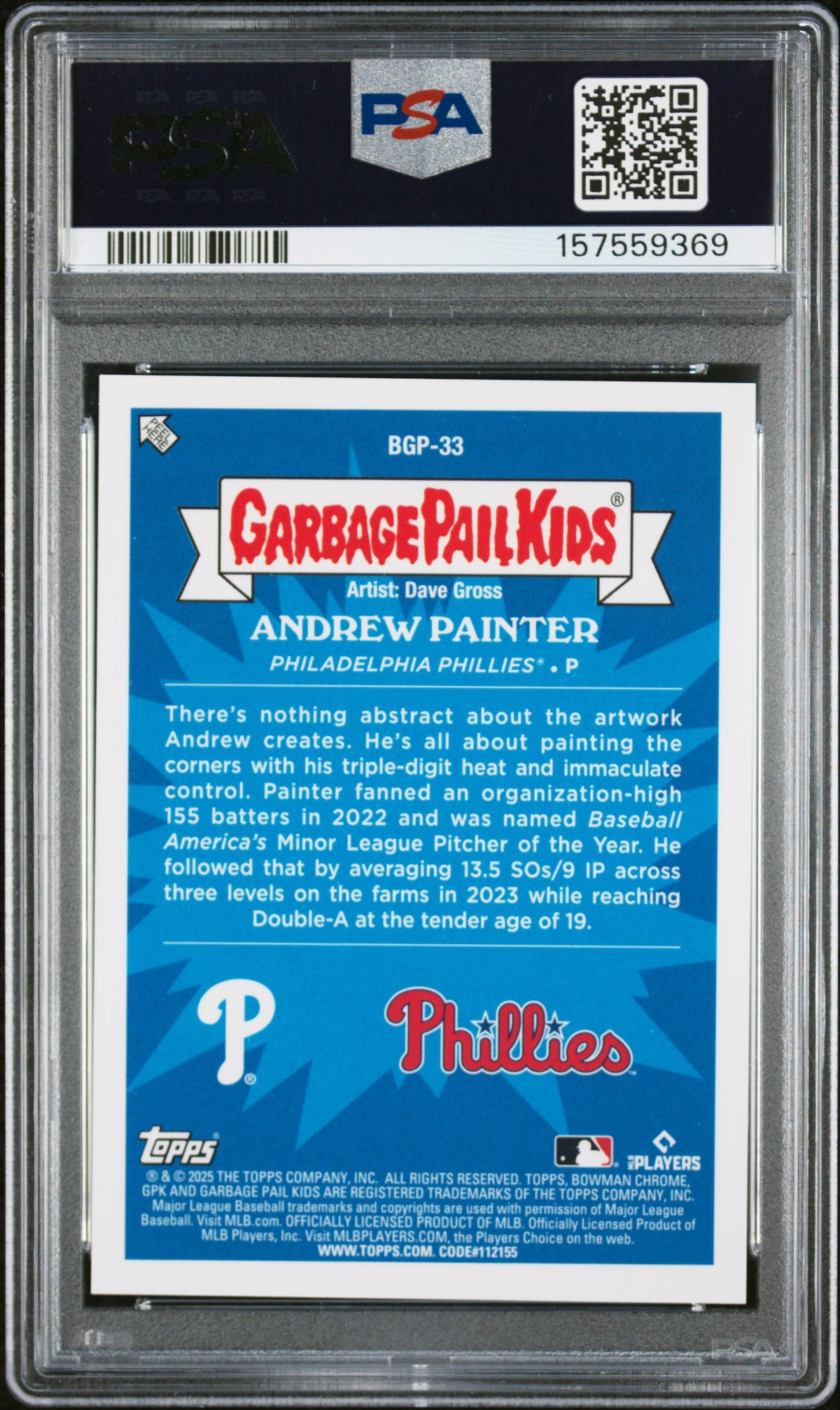 2025 Bowman Chrome Garbage Pail Kids Andrew Painted #BGP-33 PSA 9