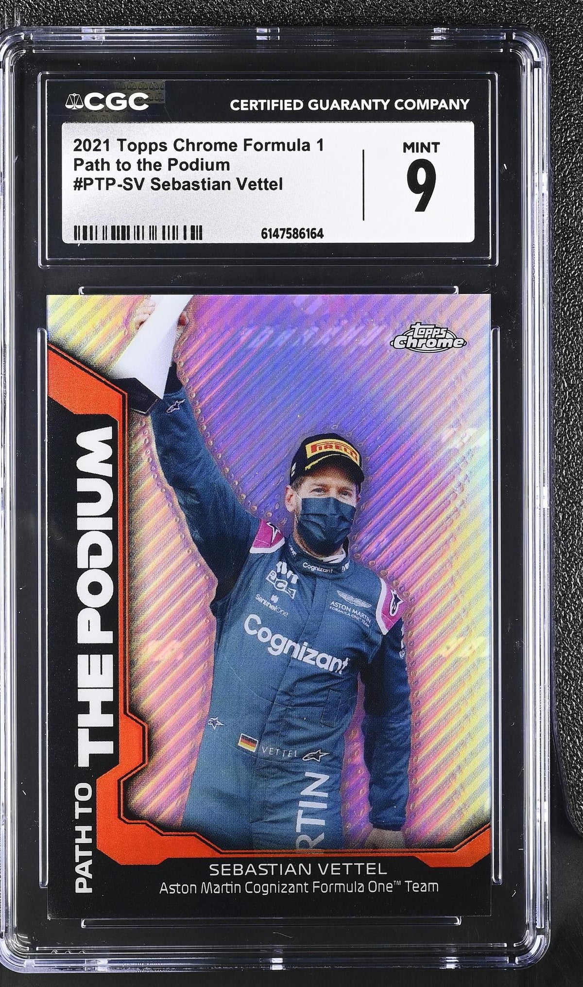 2021 Topps Chrome #PTP-SV Sebastian Vettel Path to the Podium CGC 9
