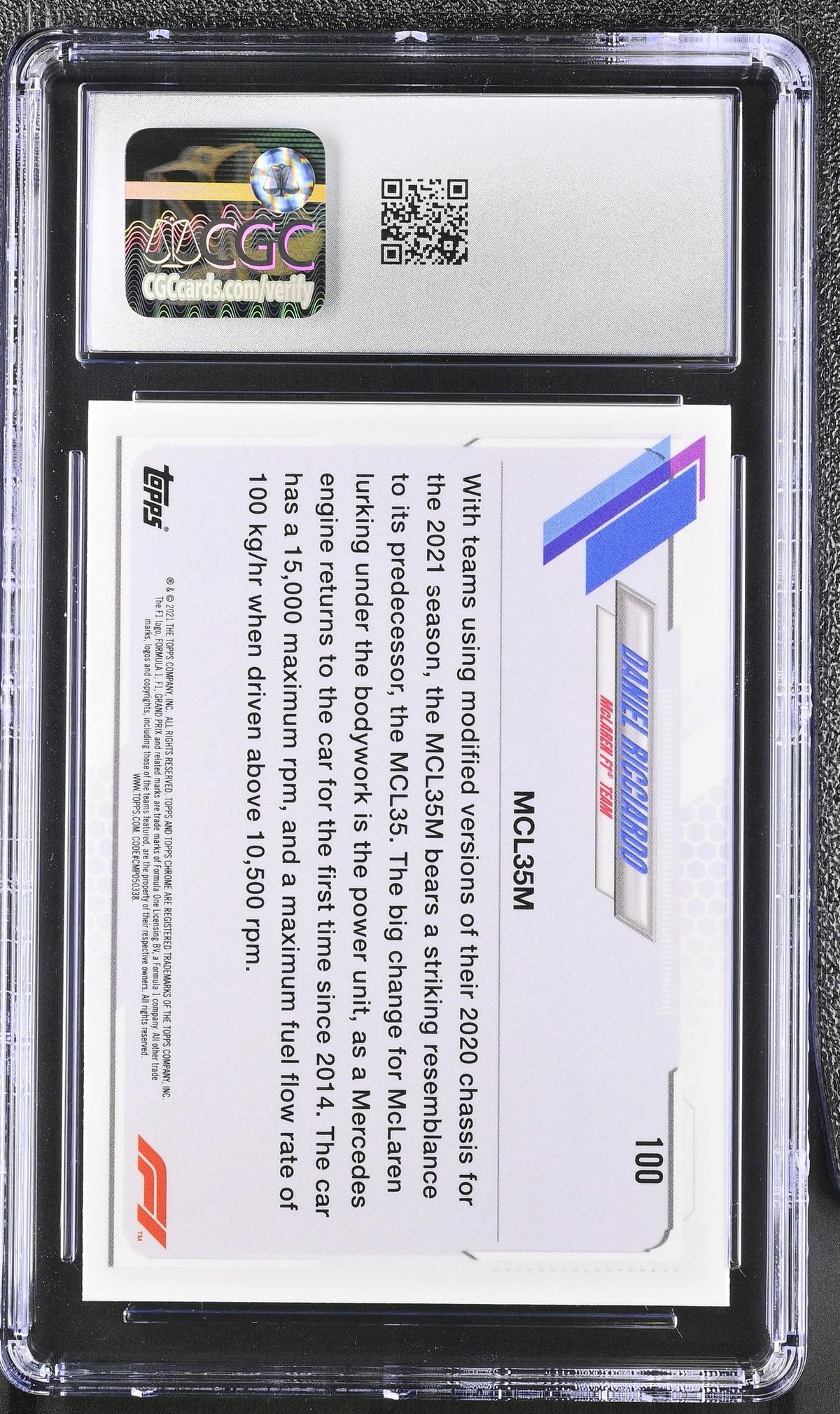 2021 Topps Chrome Sapphire #100 Daniel Ricciardo CGC 10