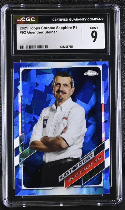 2021 Topps Chrome Sapphire F1 Guenther Steiner #92 CGC 9