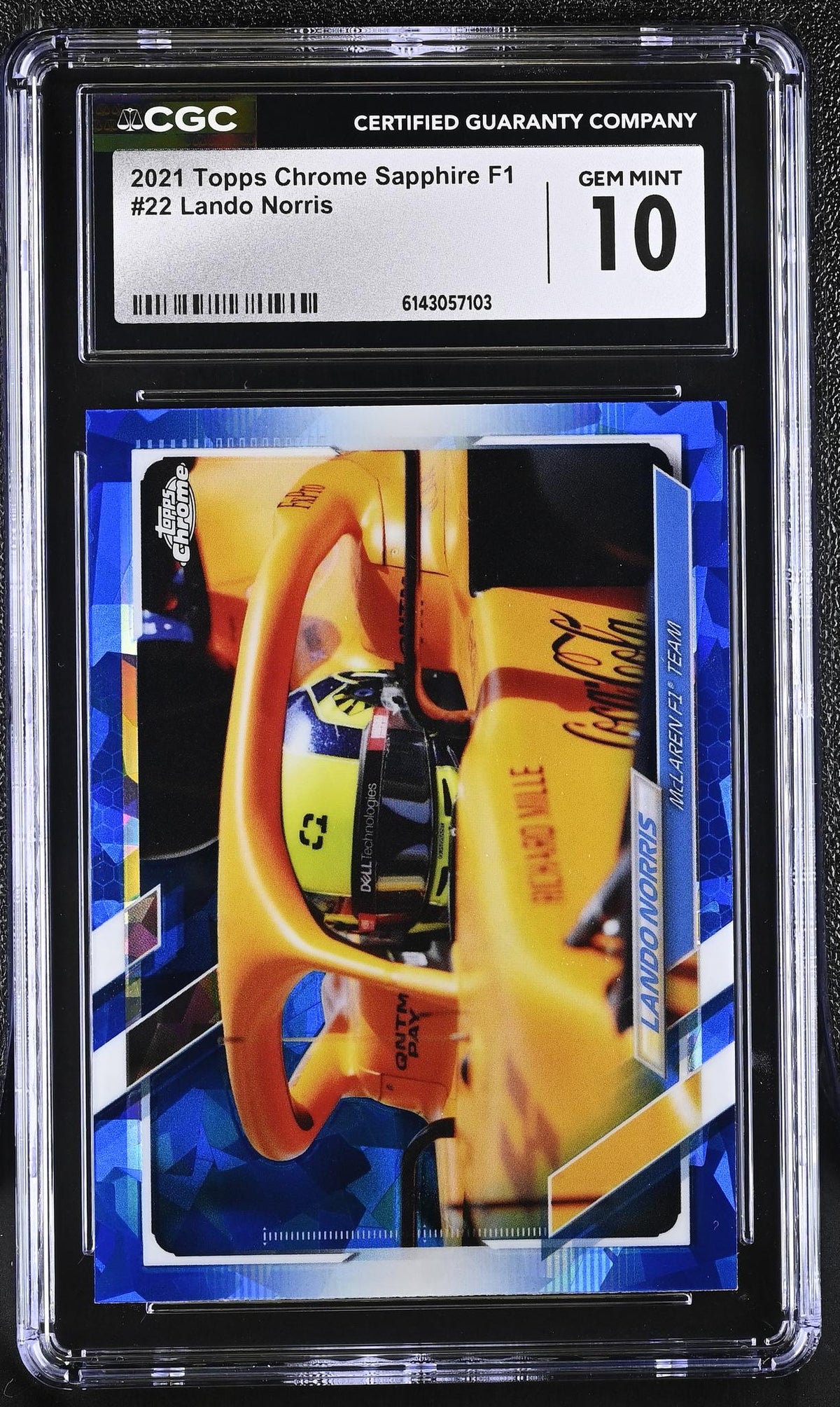 2021 Topps Chrome #22 Lando Norris Sapphire CGC 10