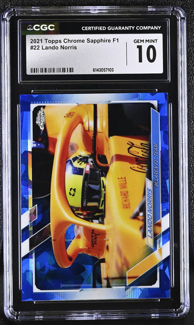 2021 Topps Chrome Sapphire Lando Norris #22 CGC 10