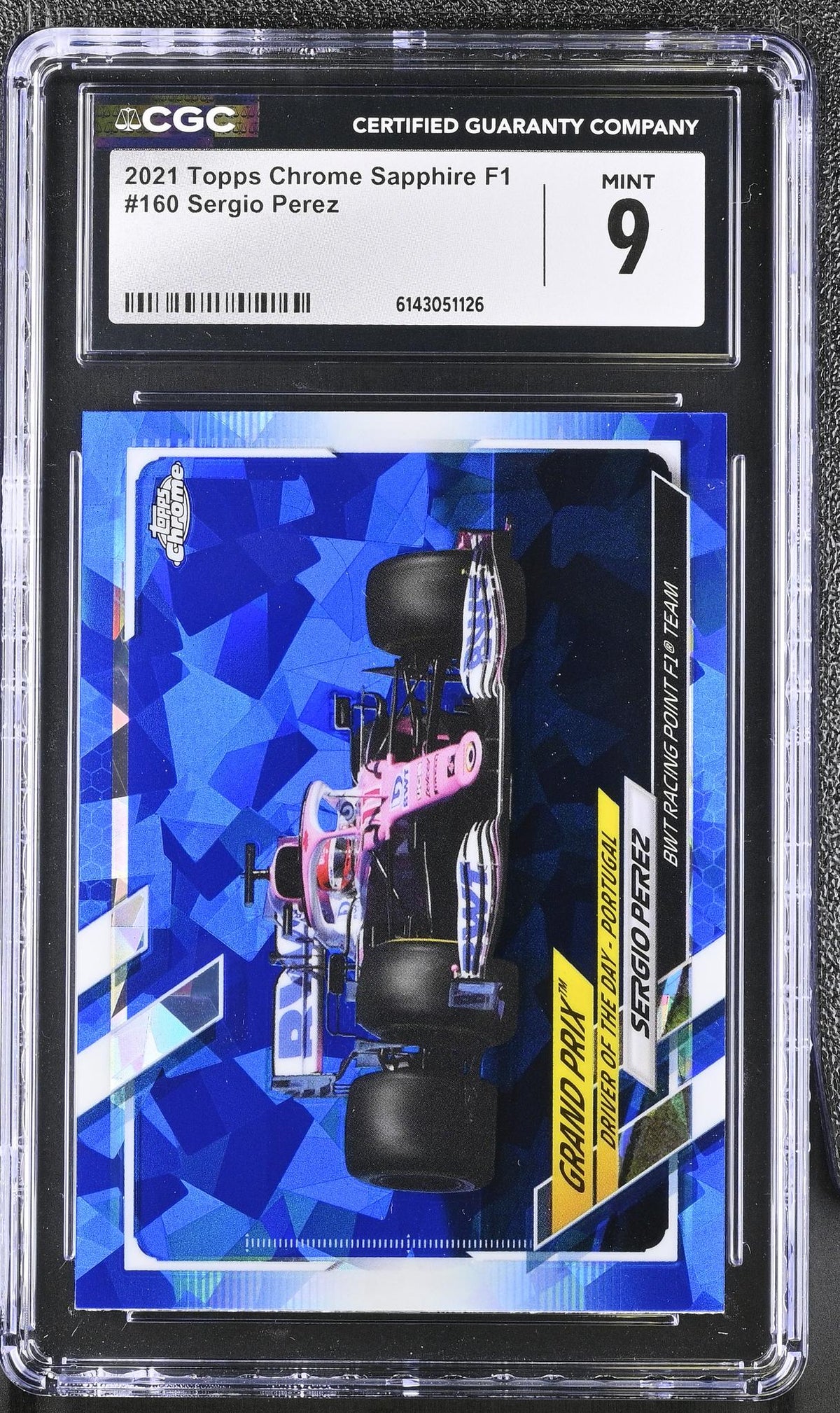 2021 Topps Chrome Sapphire #160 Sergio Perez CGC 9
