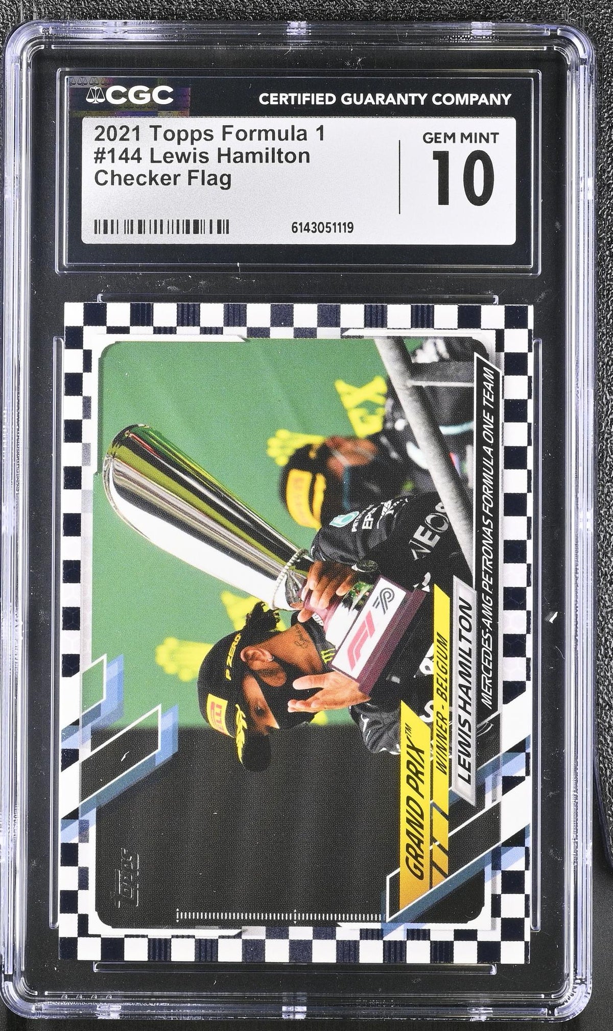 2021 #144 Lewis Hamilton Checker Flag CGC 10