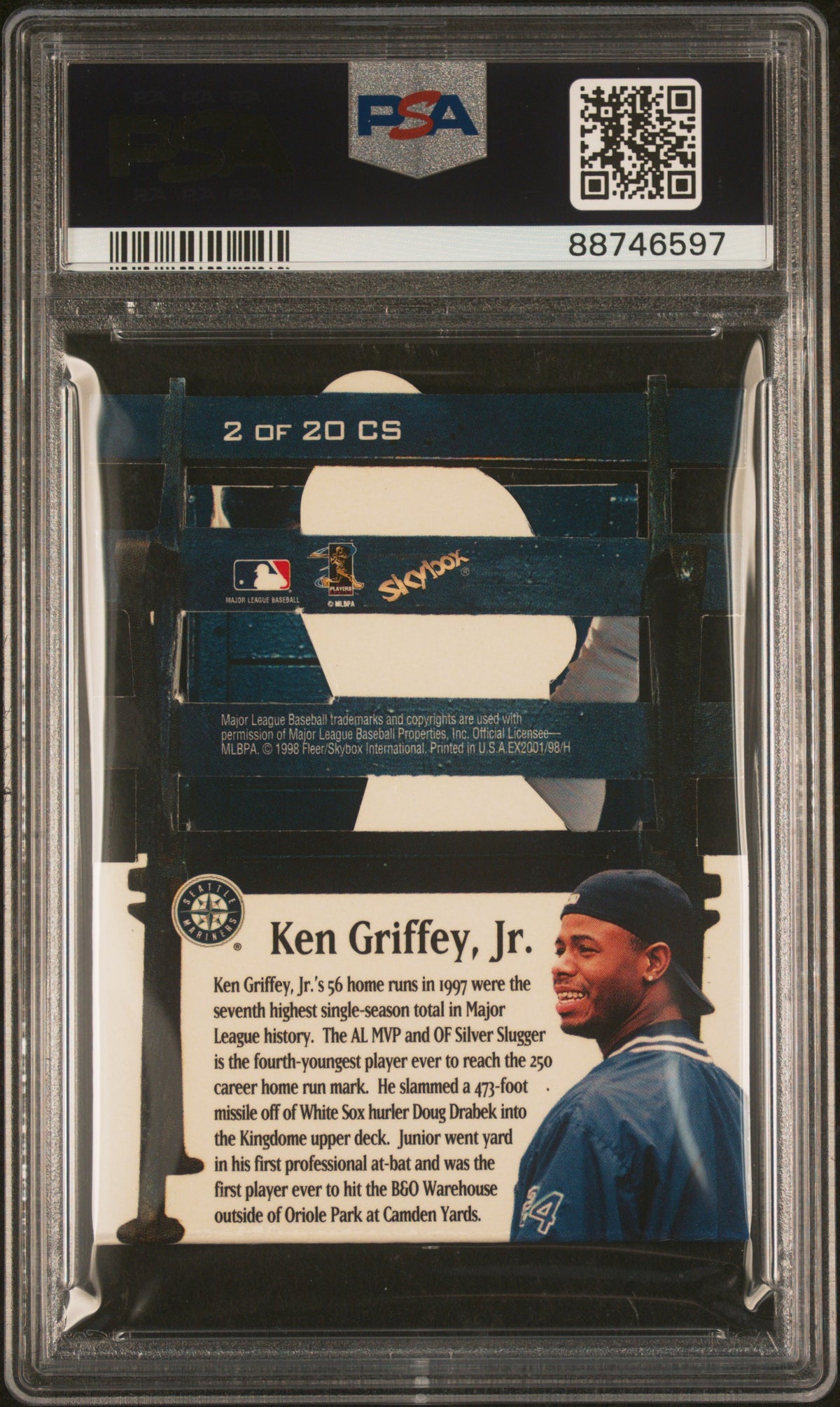1998 Skybox E-X 2001 Cheap Seat Treats Ken Griffey Jr. #2CS PSA 6