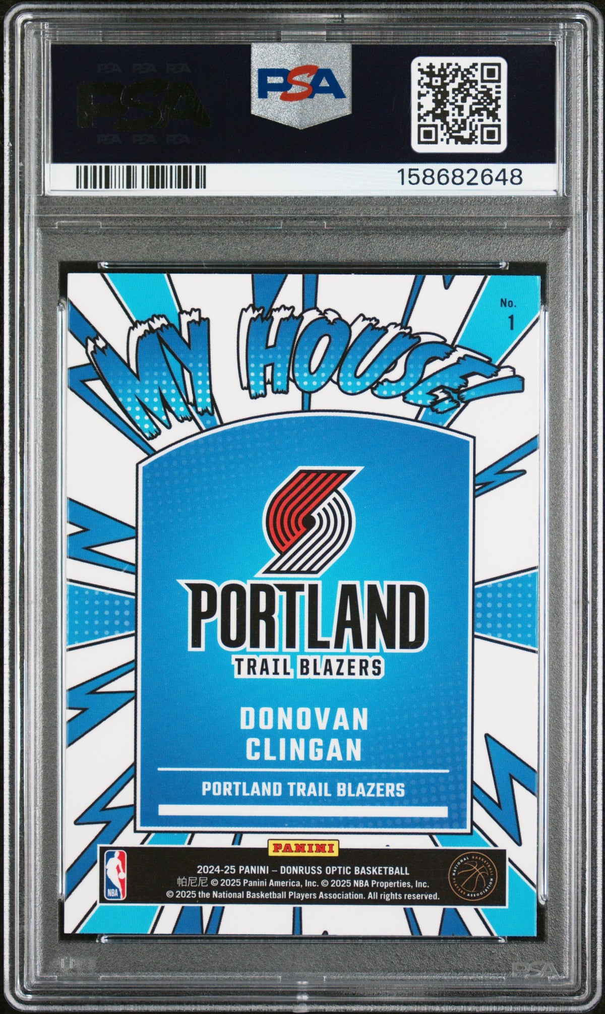 2024 Panini Donruss Optic My House Donovan Clingan #1 PSA 10