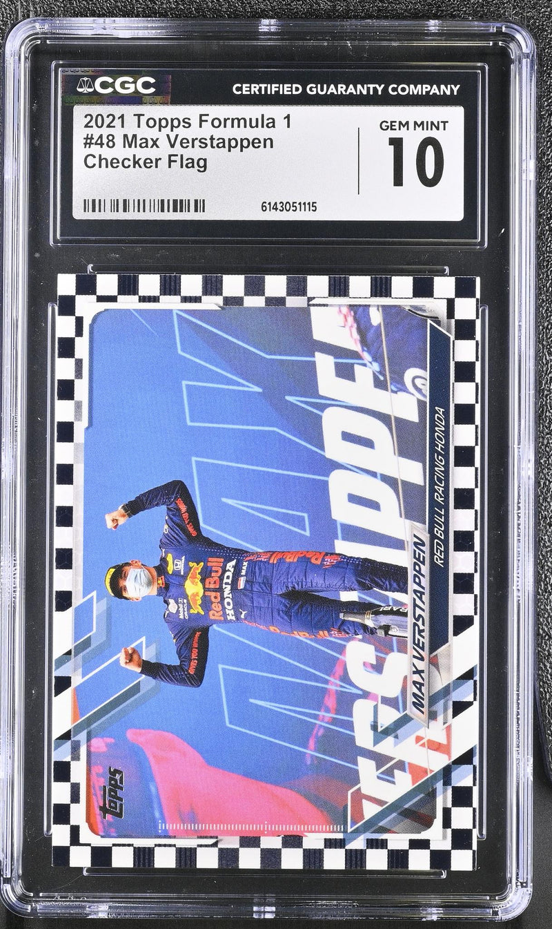 2021 Topps Formula 1 Max Verstappen #48 Checker Flag CGC 10
