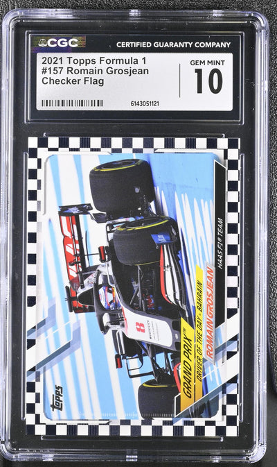 2021 Formula 1 #157 Romain Grosjean Checker Flag CGC 10